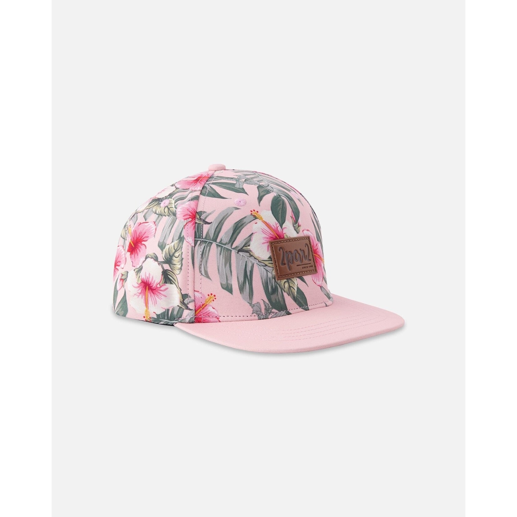 Deux par Deux DEUX PAR DEUX - Casquette rose à imprimé d'hibiscus