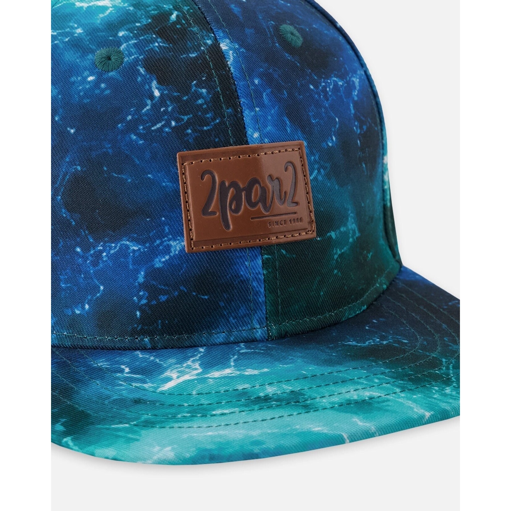 Deux par Deux DEUX PAR DEUX - Blue Cap with Wave Print