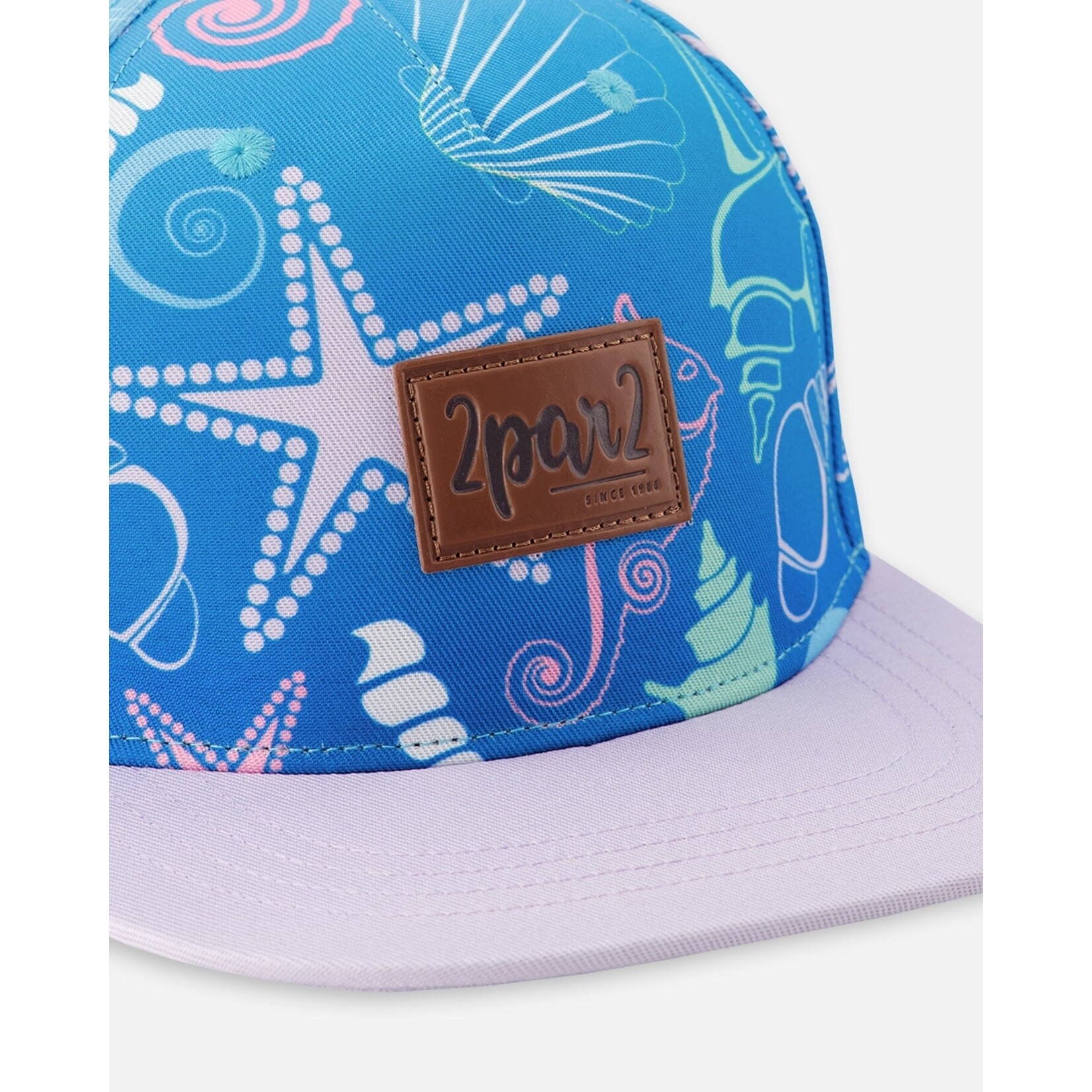 Deux par Deux DEUX PAR DEUX - Blue Cap with Seashell Print