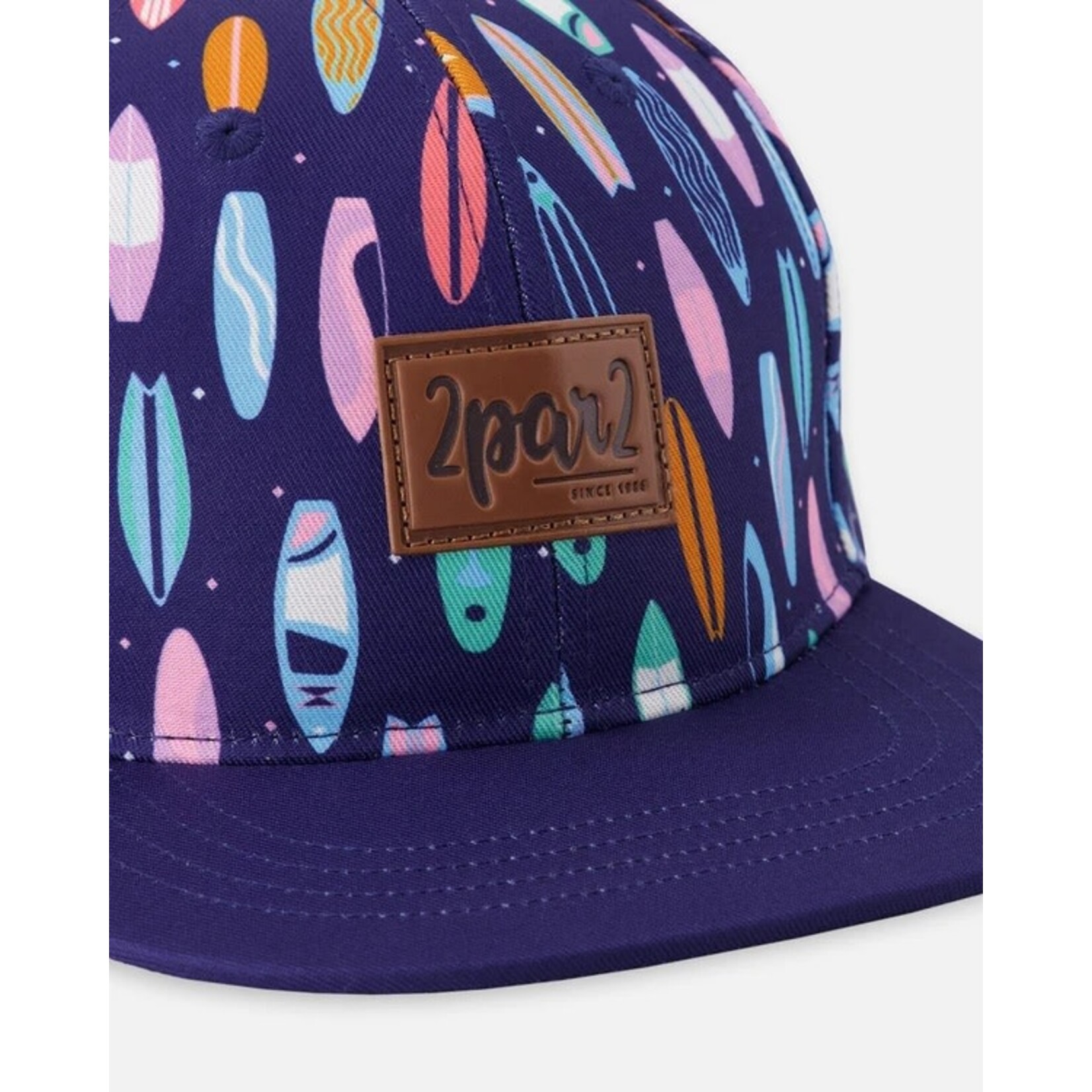 Deux par Deux DEUX PAR DEUX - Casquette bleu imprimé planches de surf