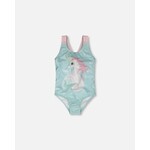 Deux par Deux DEUX PAR DEUX - Aqua one-piece swimsuit UPF50 'Comme un poisson dans l'eau'