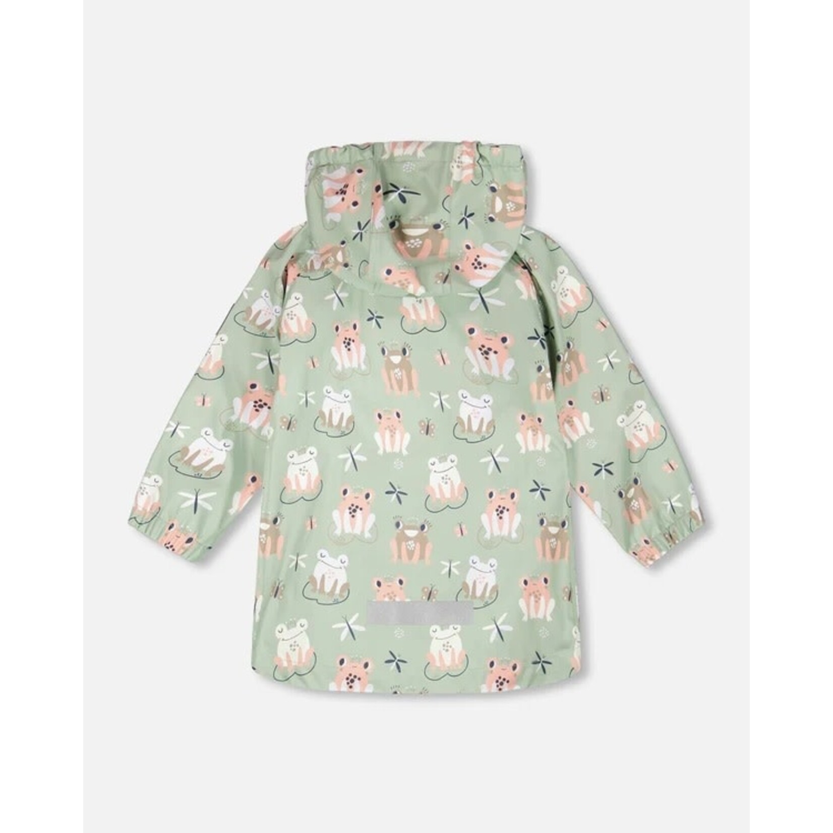 Deux par Deux DEUX PAR DEUX - Green raincoat with frogs that change color when in contact with water 'Brise du Printemps'