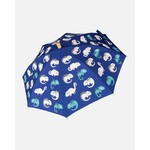 Deux par Deux DEUX PAR DEUX - Color-changing umbrella, blue with chameleon print 'Brise du Printemps'
