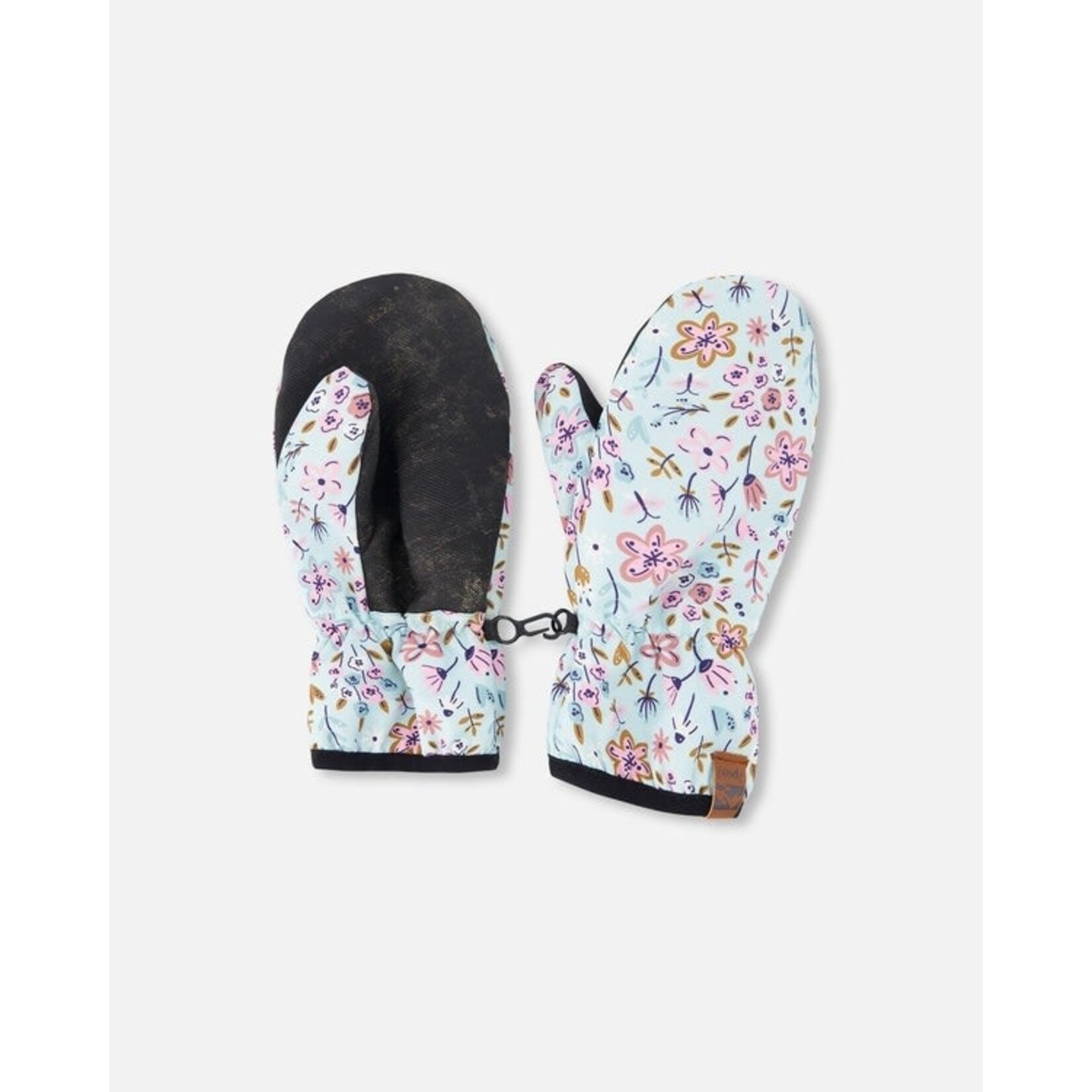 Deux par Deux DEUX PAR DEUX - Mid-season mittens in recycled polyester with a mini floral print 'Brise du Printemps'