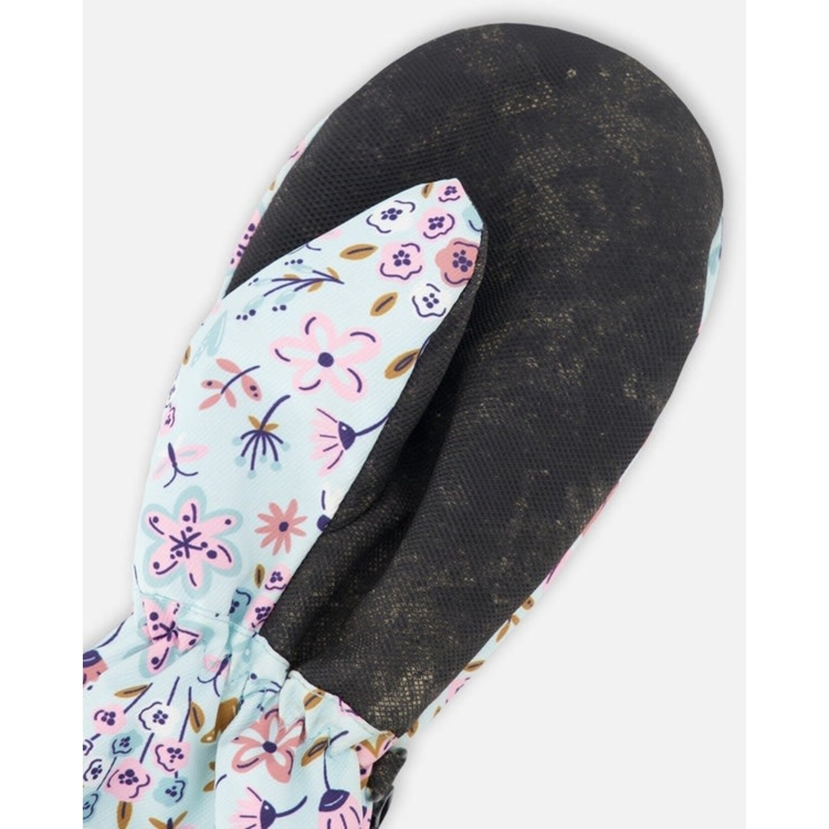 Deux par Deux DEUX PAR DEUX - Mid-season mittens in recycled polyester with a mini floral print 'Brise du Printemps'
