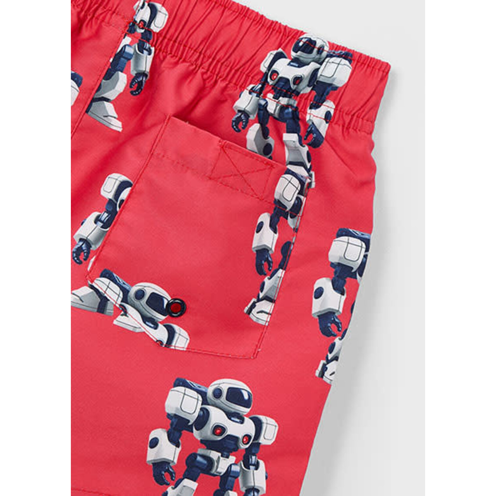 Mayoral MAYORAL - Red Swimsuit Shorts with 3D Robots