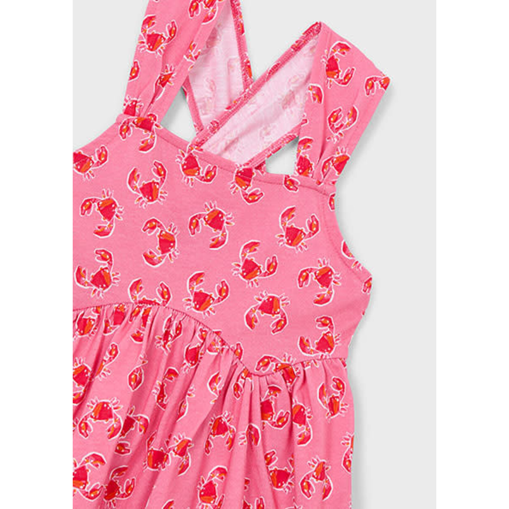Mayoral MAYORAL - Pink dress with crab print