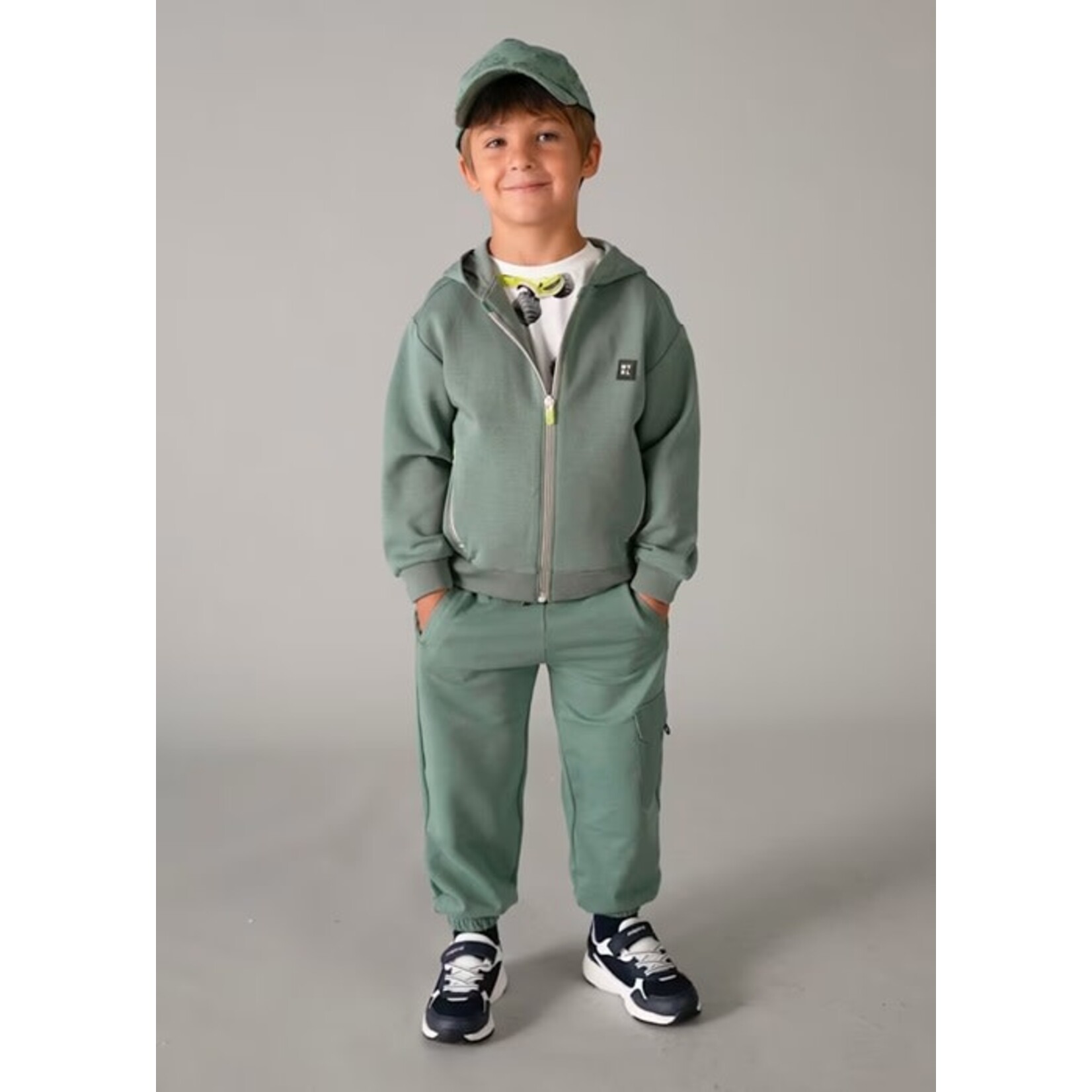 Mayoral MAYORAL - Forest green jacket with hood and zip