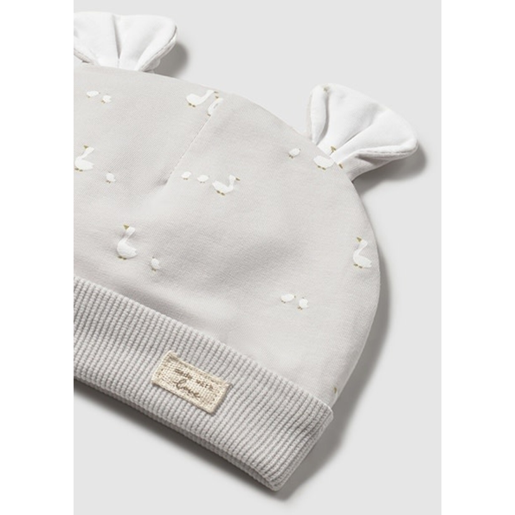 Mayoral MAYORAL - 3-piece set - White pyjamas, bib and hat with duck print