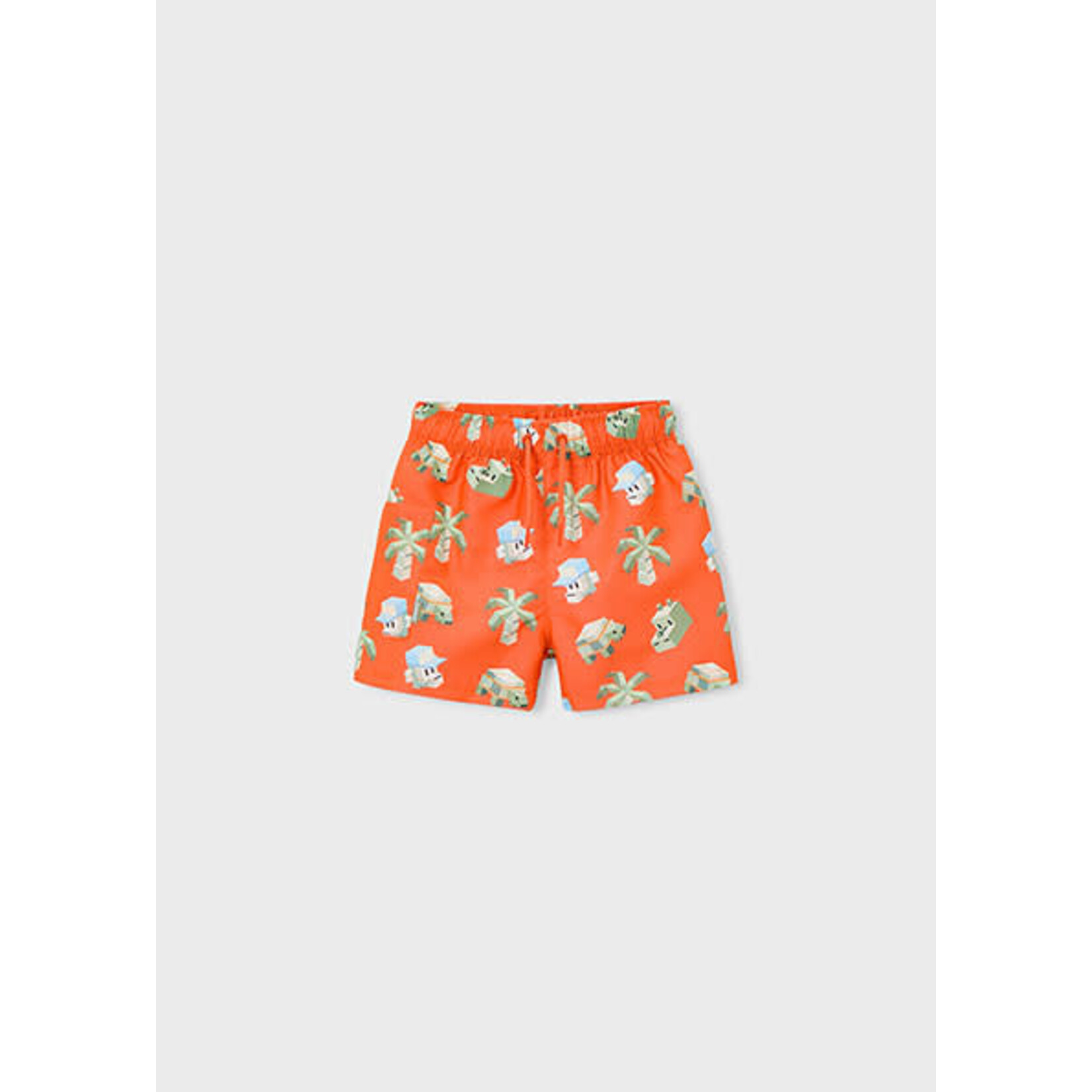 Mayoral MAYORAL - Short de maillot de bain orange avec animaux cubiques