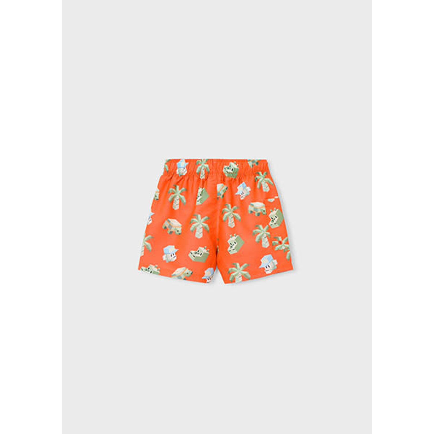 Mayoral MAYORAL - Short de maillot de bain orange avec animaux cubiques