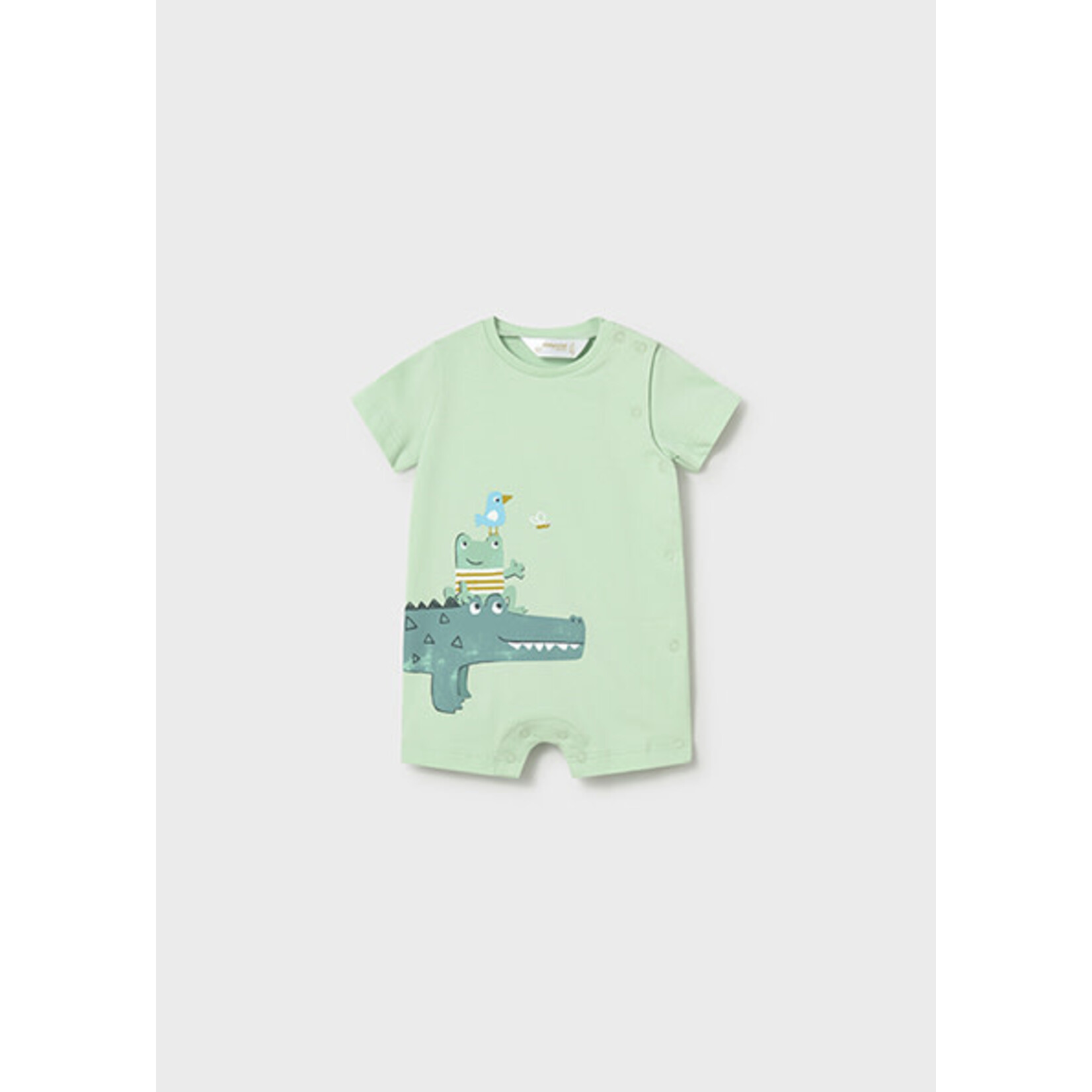 Mayoral MAYORAL - Green romper with crocodile, frog and bird print
