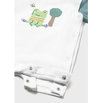 Mayoral MAYORAL - White onesie with a print of a frog sitting next to a tree