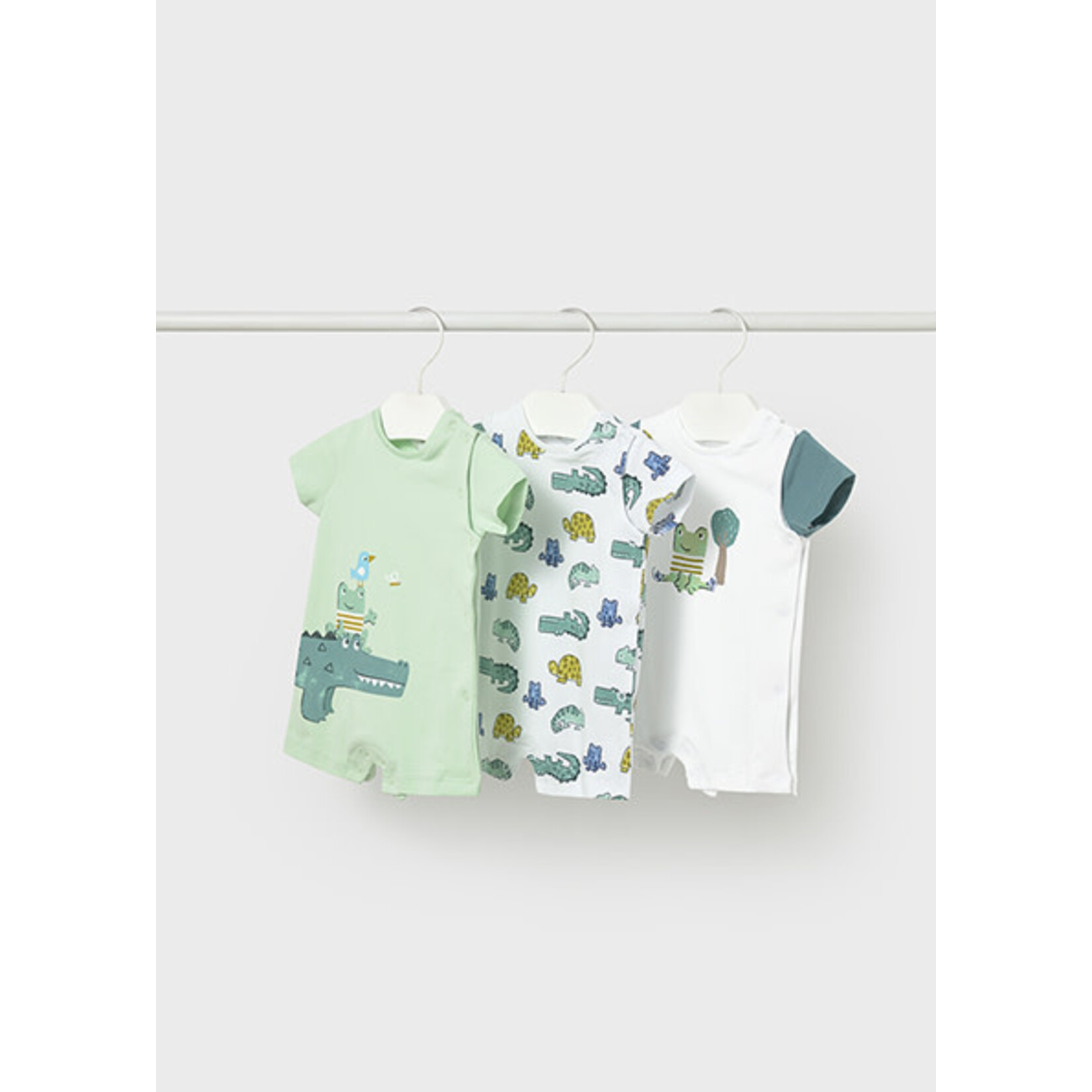 Mayoral MAYORAL - White onesie with a print of a frog sitting next to a tree