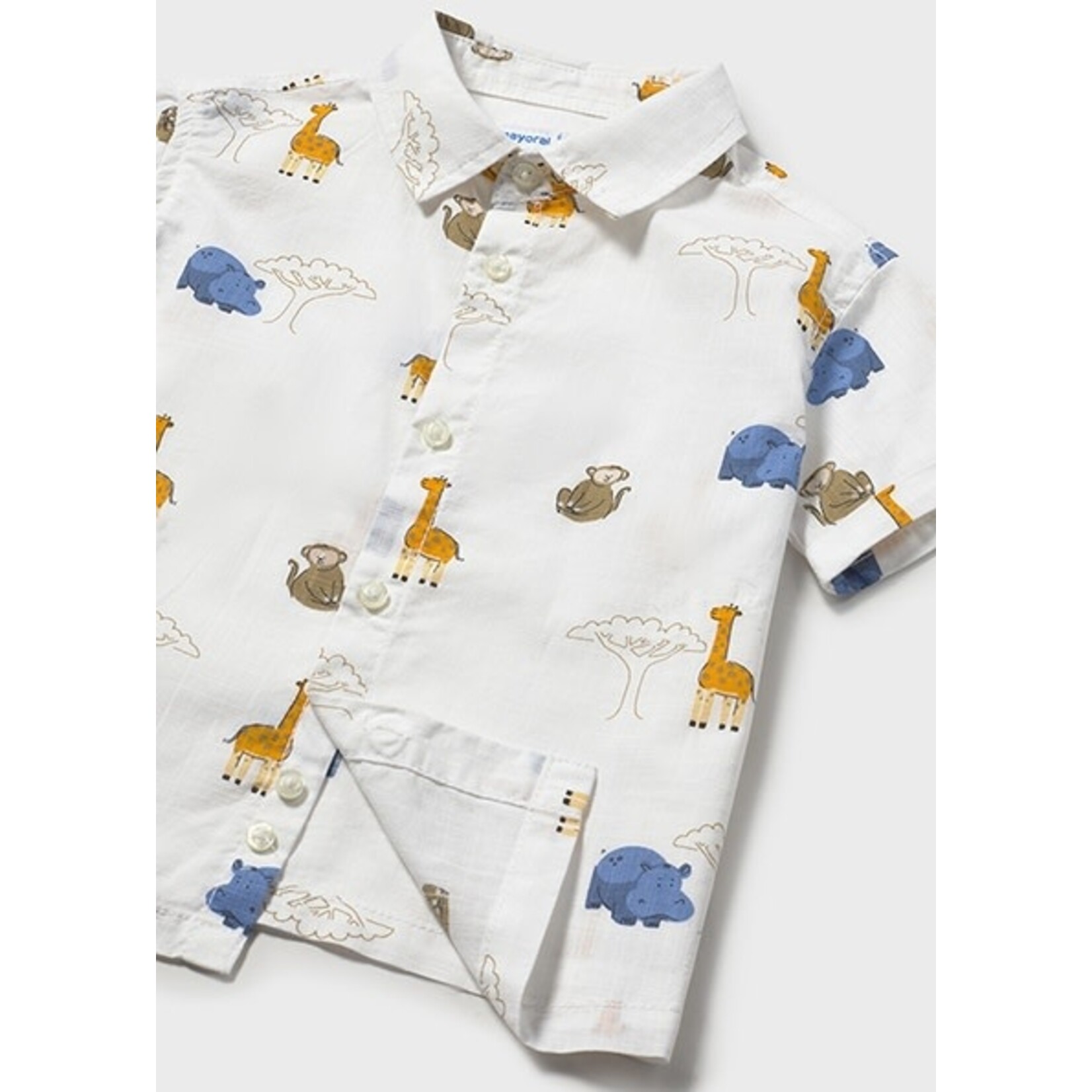 Mayoral MAYORAL - White baby shirt with animal print