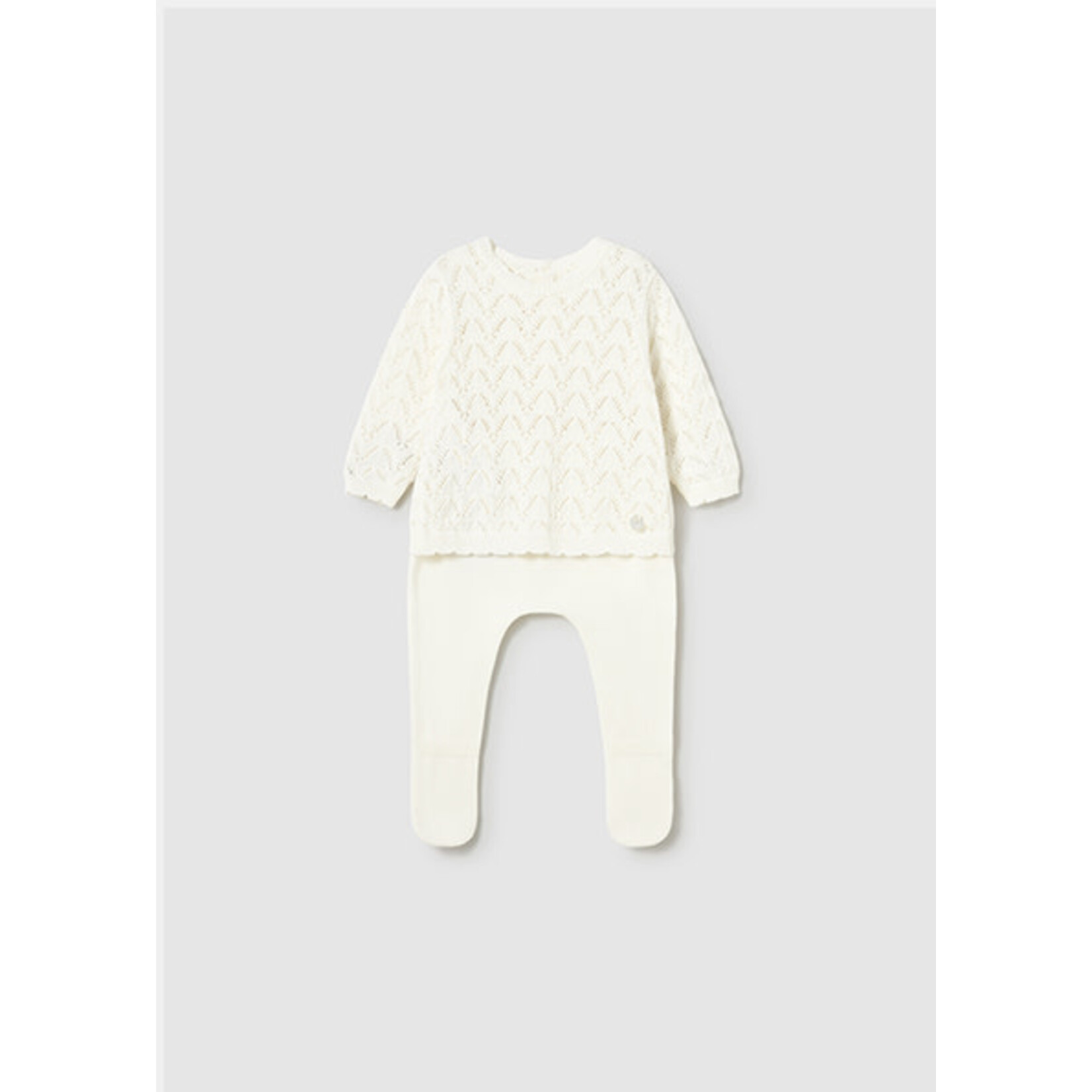 Mayoral MAYORAL - 2-piece set - Knitted sweater and beige leg warmers for newborns