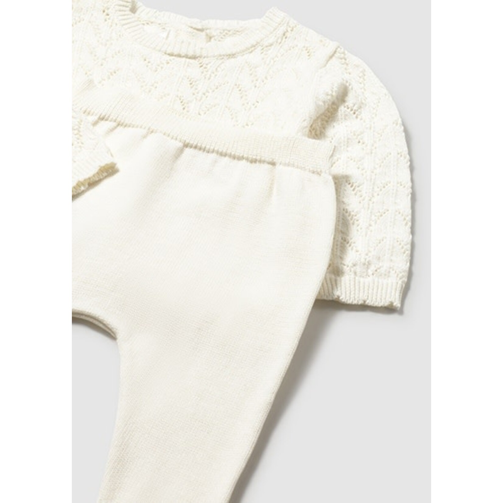 Mayoral MAYORAL - 2-piece set - Knitted sweater and beige leg warmers for newborns