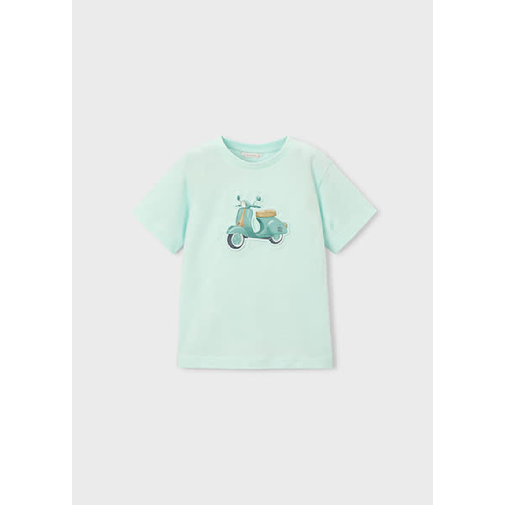 Mayoral MAYORAL - Mint green T-shirt with a embossed Vespa