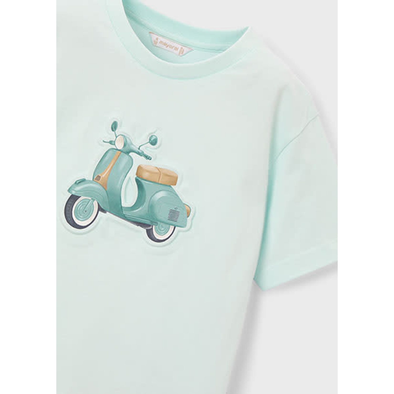 Mayoral MAYORAL - Mint green T-shirt with a embossed Vespa