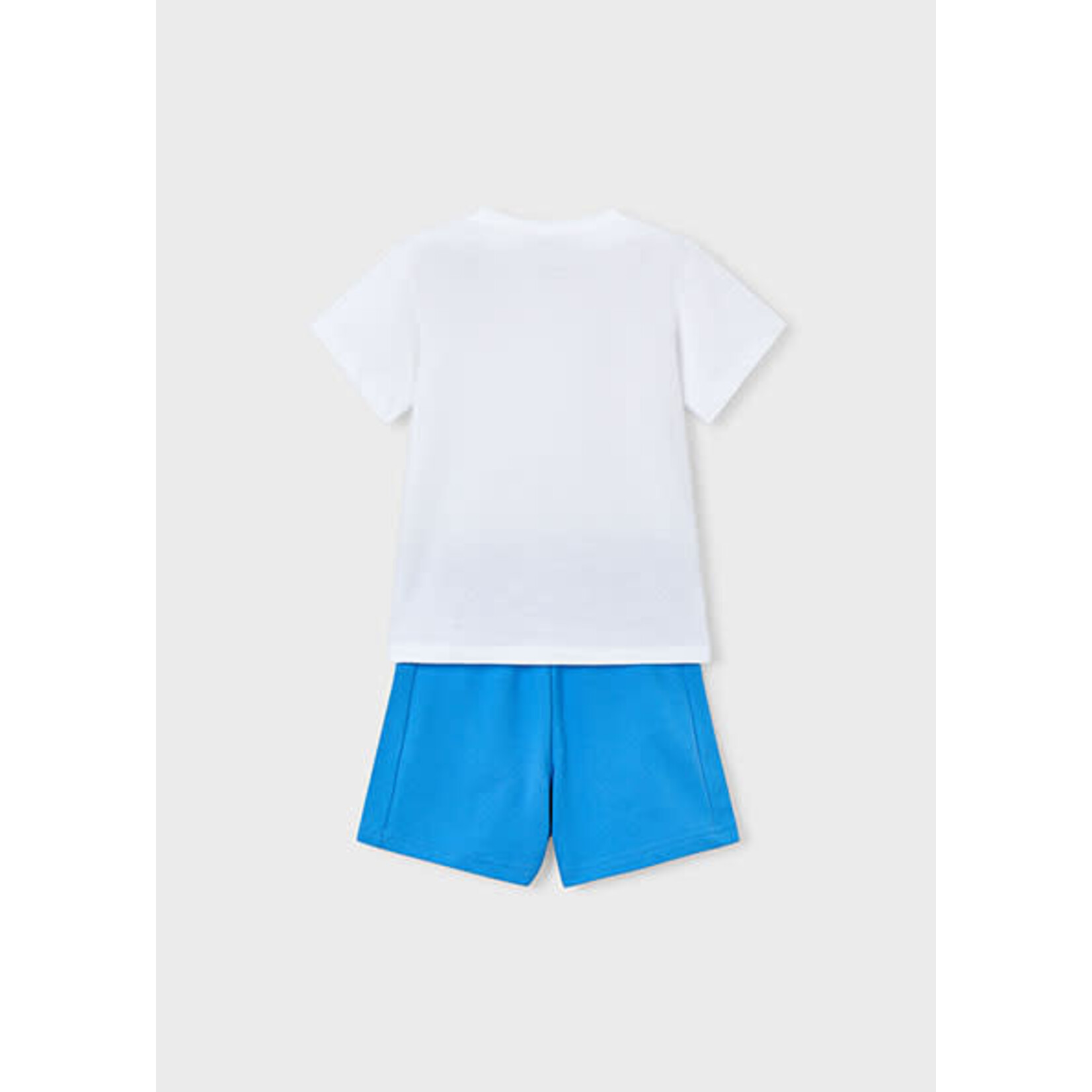 Mayoral MAYORAL - 2-piece set - White T-shirt with shark print and blue shorts