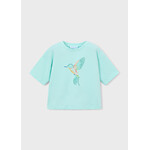 Mayoral MAYORAL - Turquoise T-shirt with a multicolored bird design