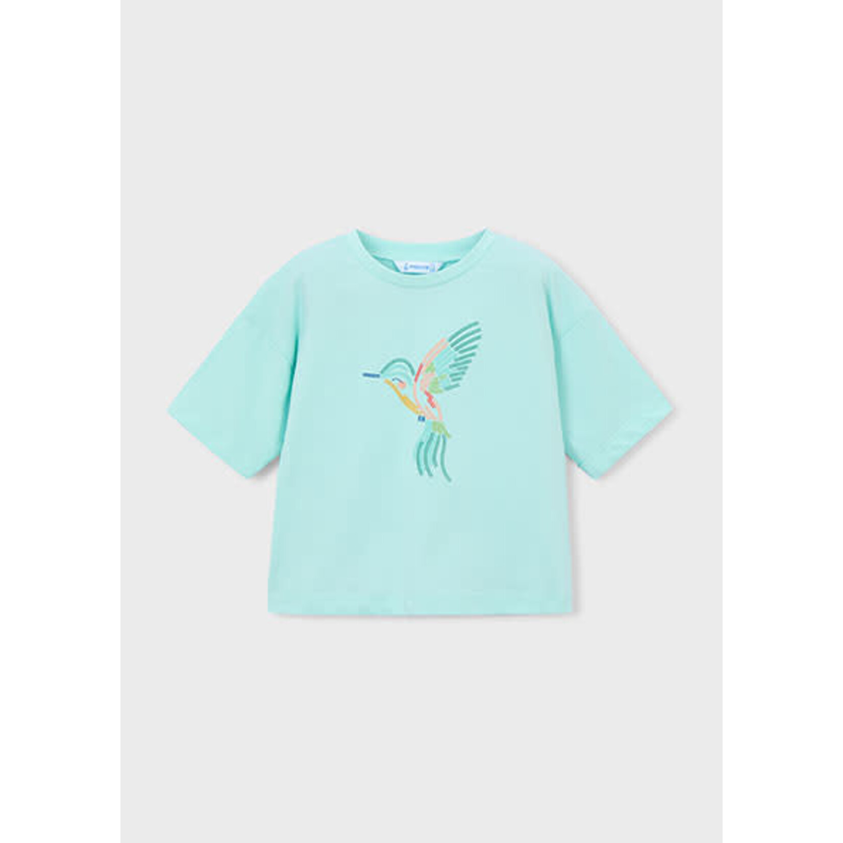 Mayoral MAYORAL - T-shirt turquoise avec un design d'oiseau multicolore