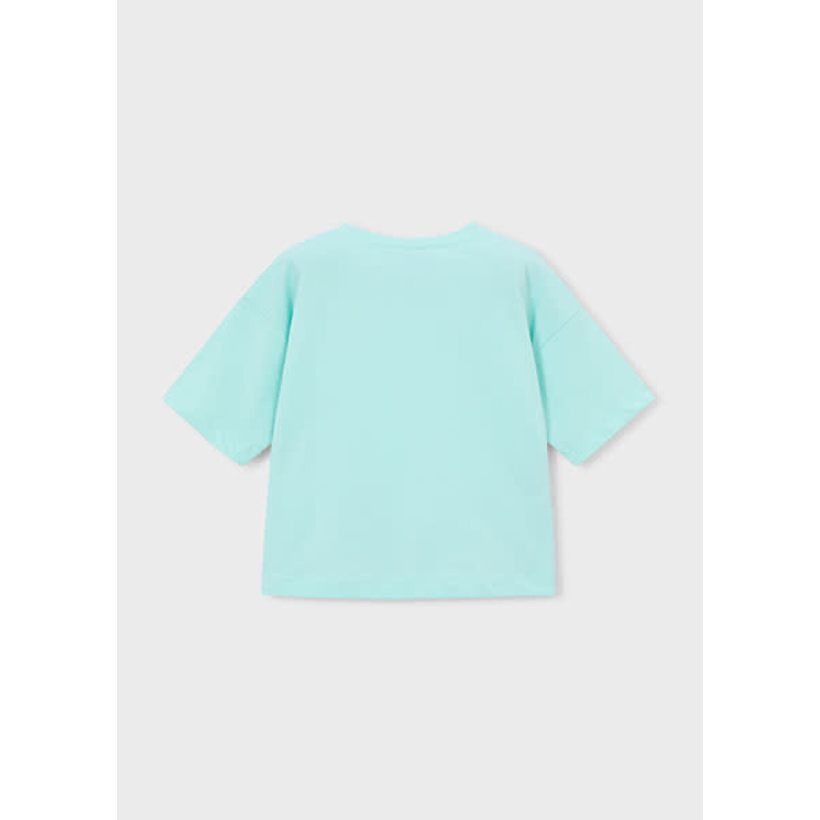 Mayoral MAYORAL - Turquoise T-shirt with a multicolored bird design