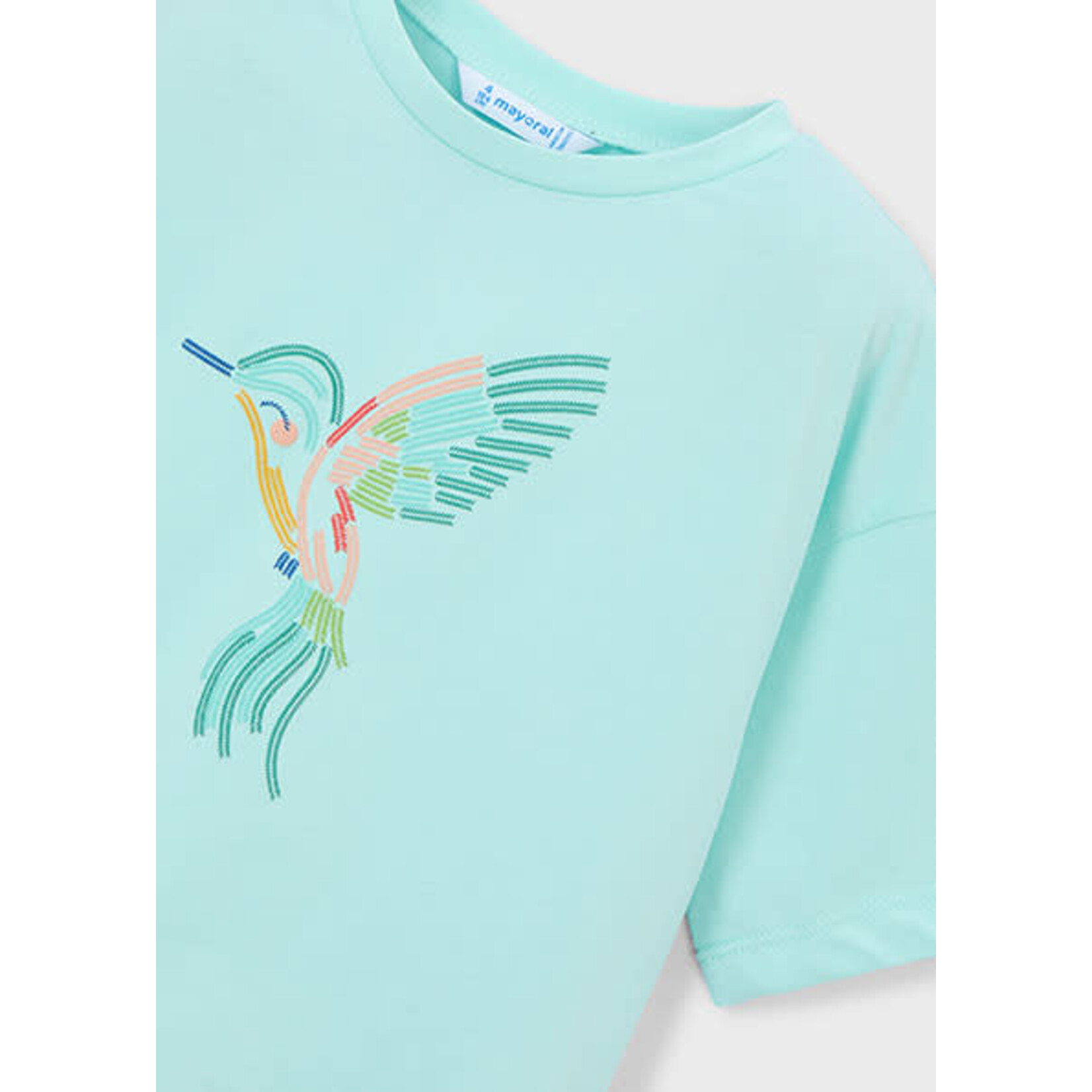 Mayoral MAYORAL - T-shirt turquoise avec un design d'oiseau multicolore