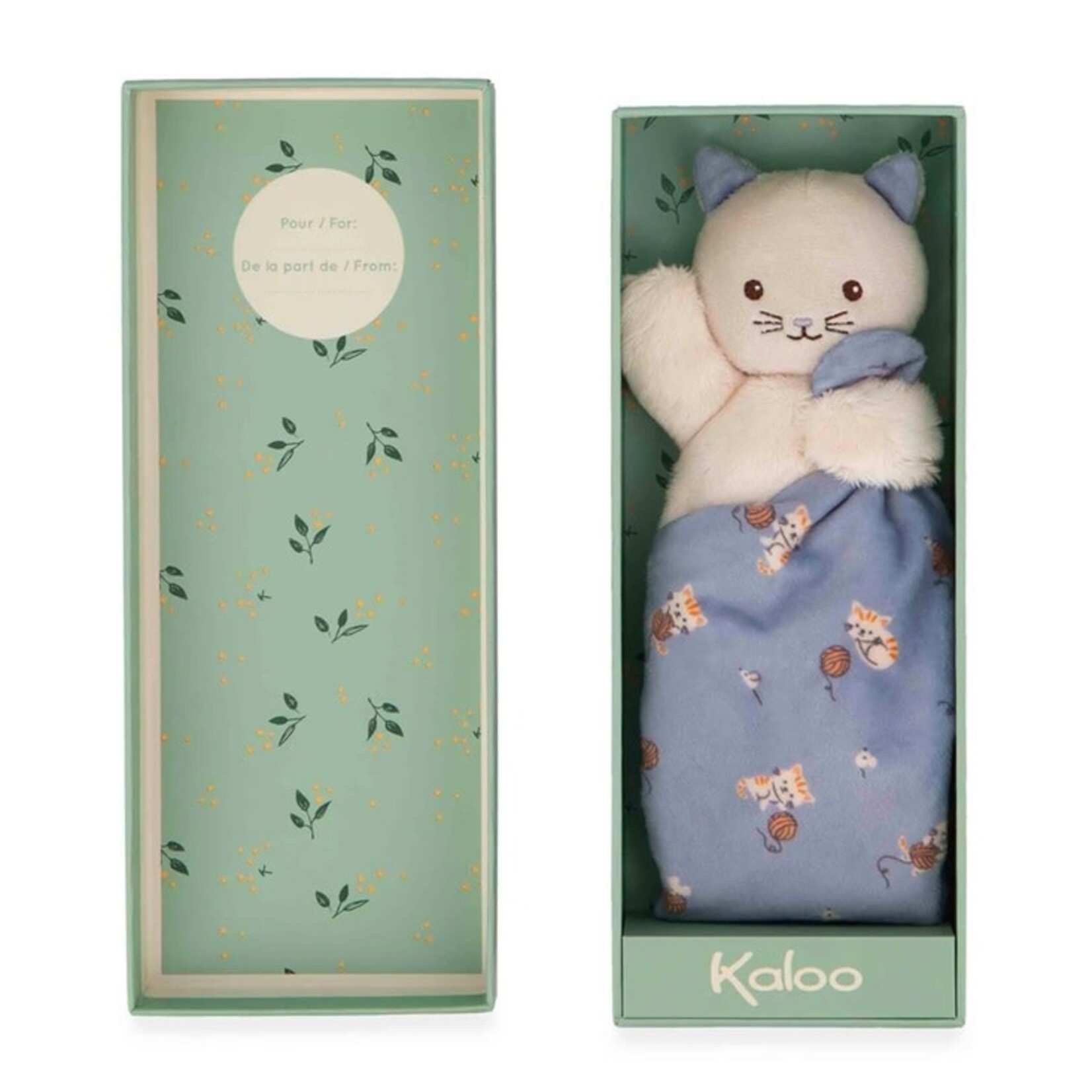 Kaloo KALOO - Soft Square Comforter with Plush Toy - Lilac Cat