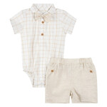 Petit Lem PETIT LEM - Three-piece set - cream whit shirt with bow tie and shorts