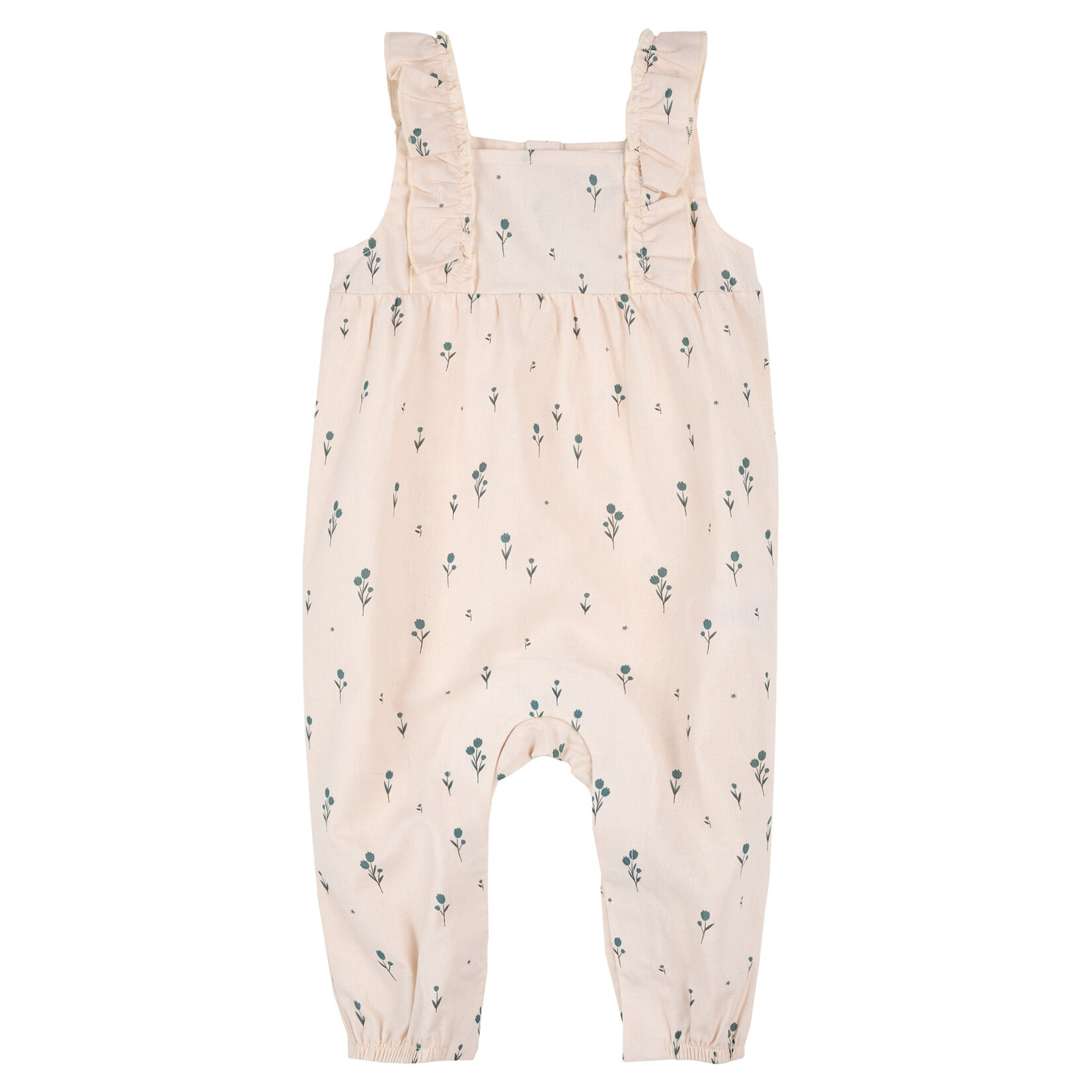 Petit Lem PETIT LEM - Pale pink sleeveless romper with tulip print