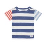 Noppies NOPPIES - T-shirt blanc avec motif rayé bleu et rouge