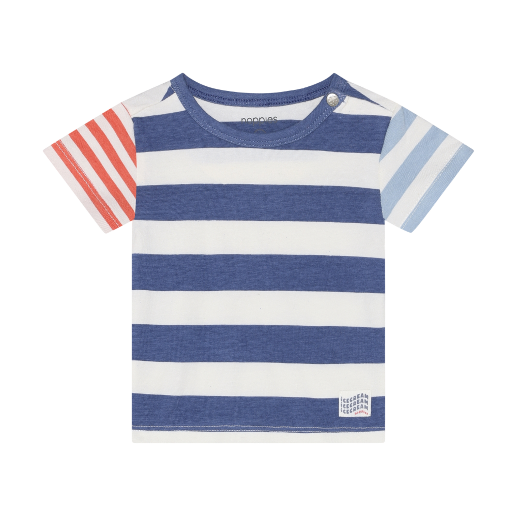 Noppies NOPPIES - White T-shirt with blue and red striped pattern