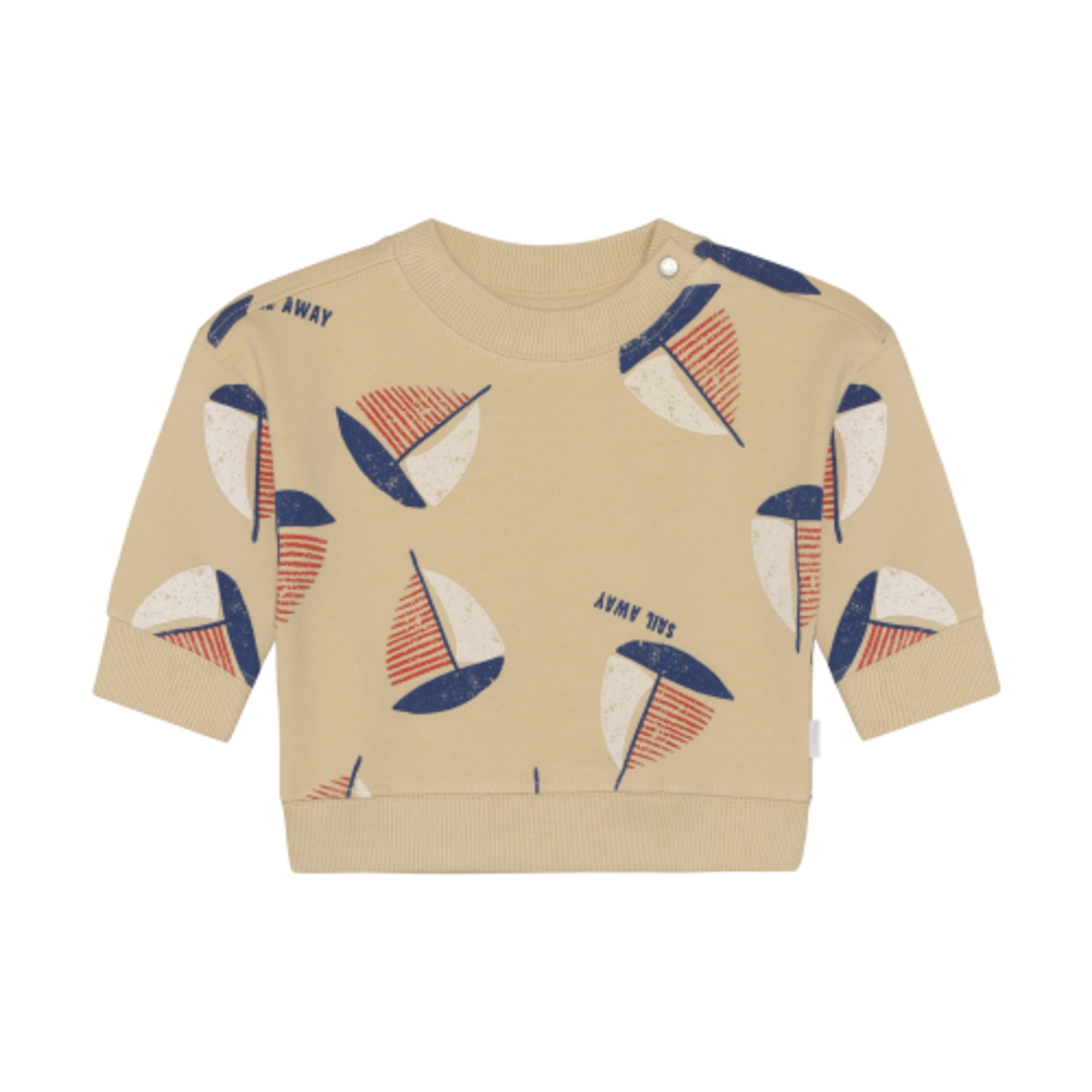 Noppies NOPPIES - Beige long-sleeved sweater with 'Sail Away' sailboat print