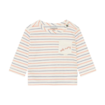 Noppies NOPPIES - Chandail blanc à manches longues avec rayures rouges et bleues et poche 'Sail Away'