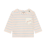 Noppies NOPPIES - White Long Sleeve T-Shirt with Blue and Red Stripes and Pocket 'Sail Away'