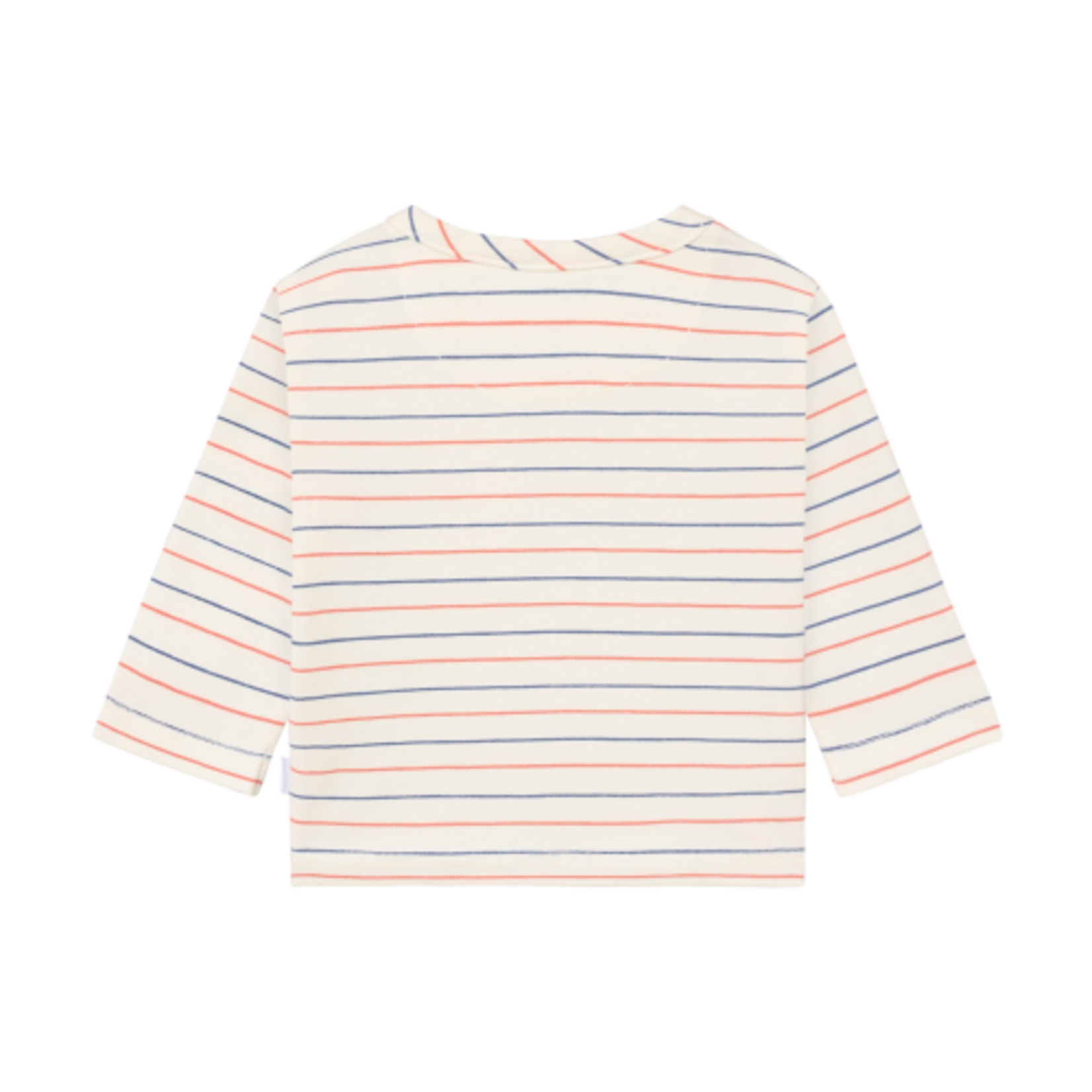Noppies NOPPIES - White Long Sleeve T-Shirt with Blue and Red Stripes and Pocket 'Sail Away'