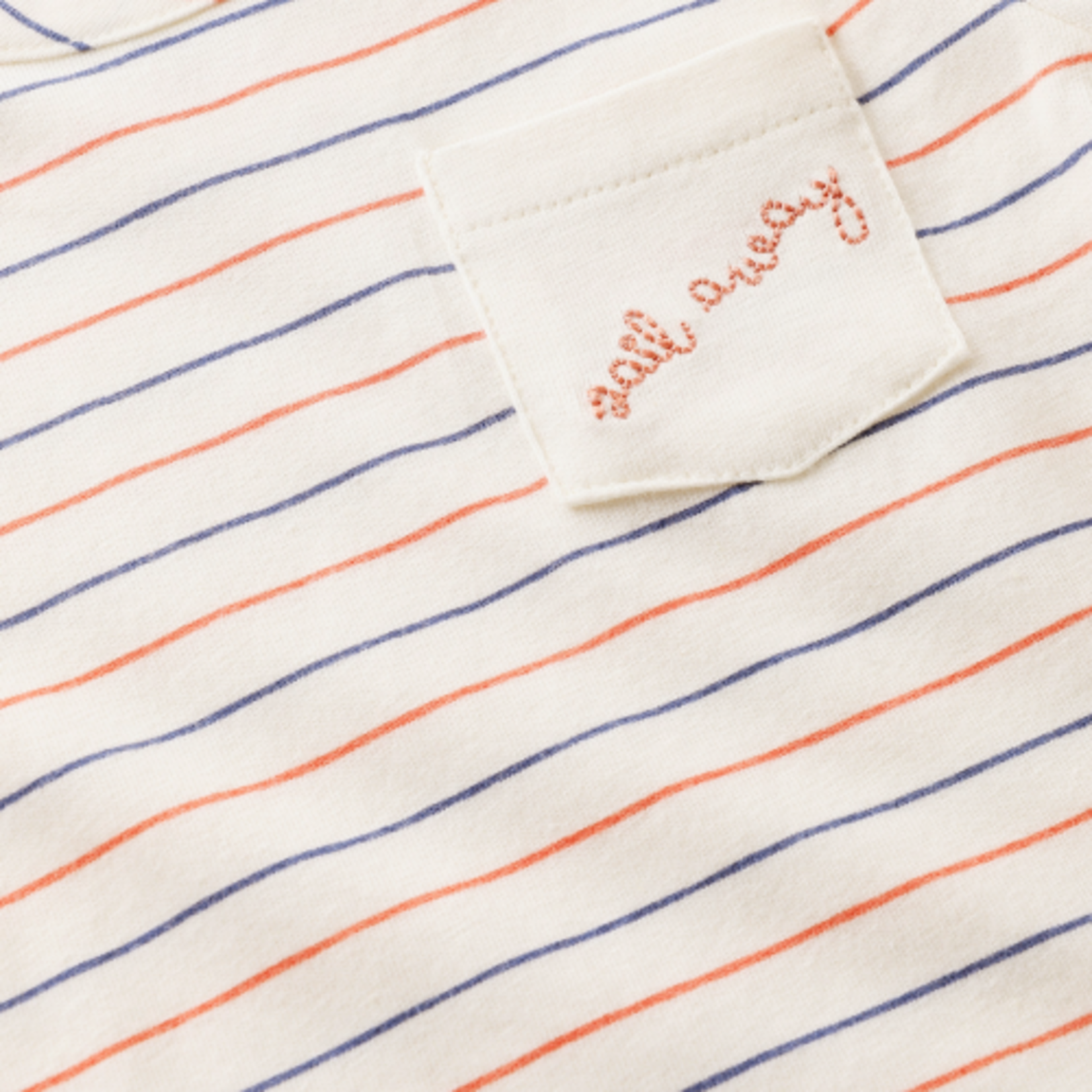 Noppies NOPPIES - White Long Sleeve T-Shirt with Blue and Red Stripes and Pocket 'Sail Away'