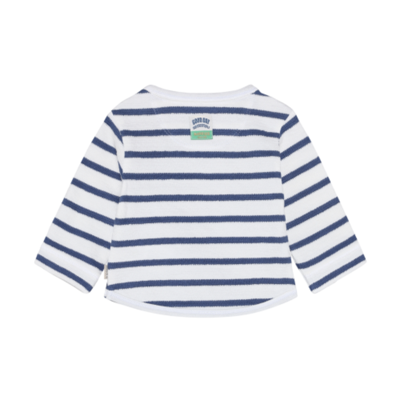 Noppies NOPPIES - Long Sleeve T-Shirt with Blue Stripes and Buttons on the Shoulder