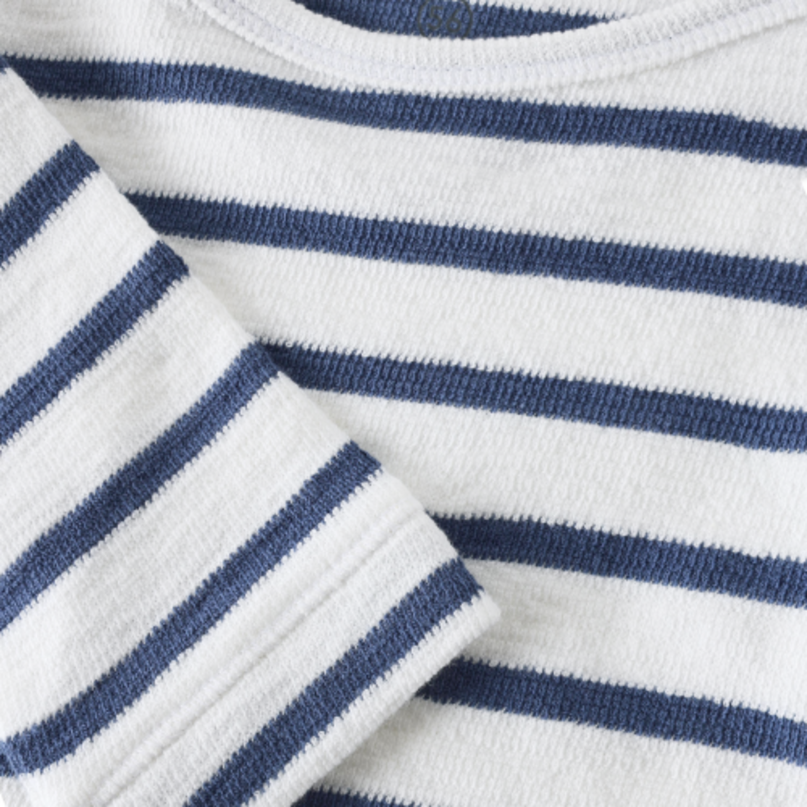 Noppies NOPPIES - Chandail blanc à manches longues avec rayures bleues et boutons à l'épaule