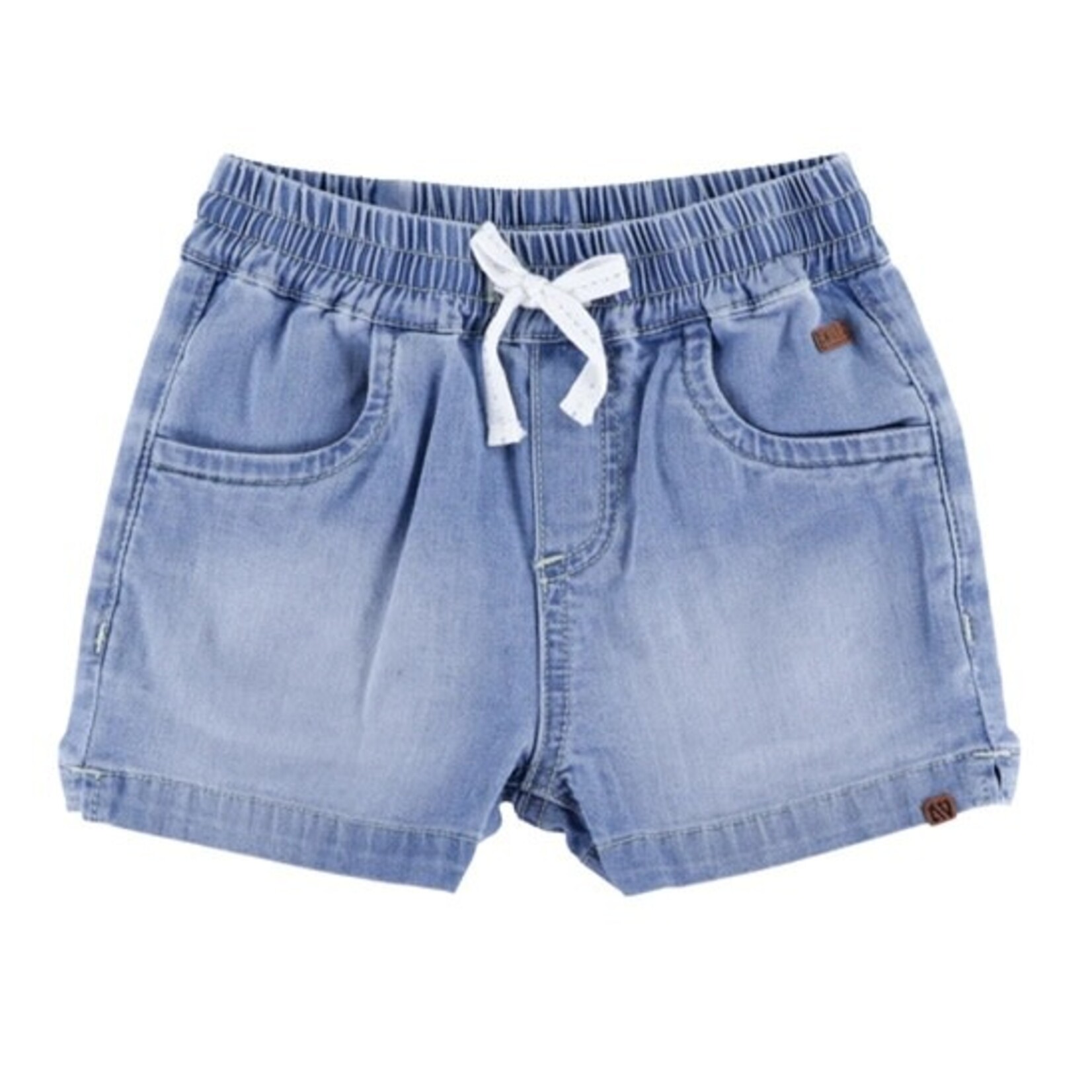 Nanö NANÖ - Short en denim souple à taille élastique avec cordon d'ajustement blanc 'Vacances à la mer'