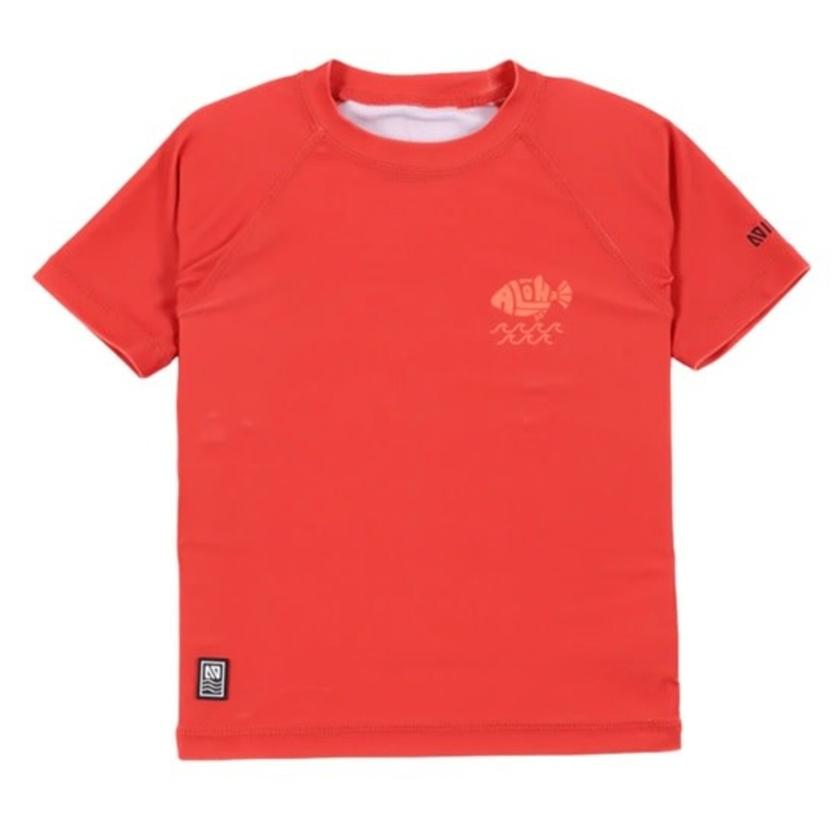 Nanö NANÖ - Orange short-sleeved rashguard T-shirt with 'Aloha' fish print