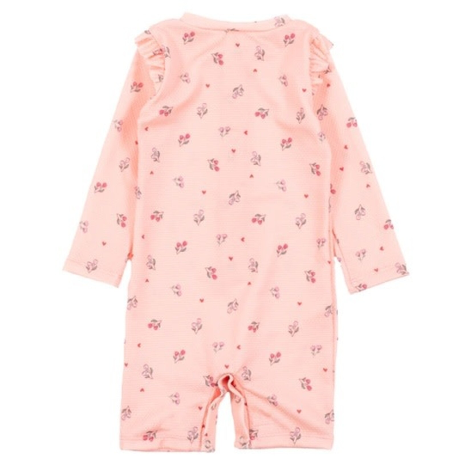 Nanö NANÖ - Coral one-piece Rashguard swimsuit with a tulip print and long sleeves