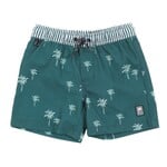Nanö NANÖ - Short de maillot UV vert forêt avec palmiers avec poche rayée