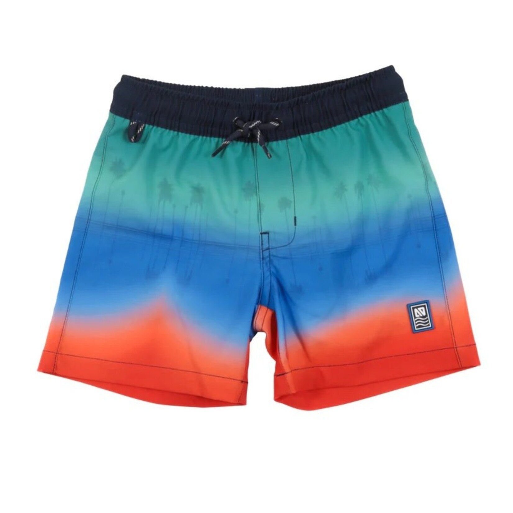 Nanö NANÖ - Gradient UV Swim Shorts with Palm Tree Print and Back Pocket