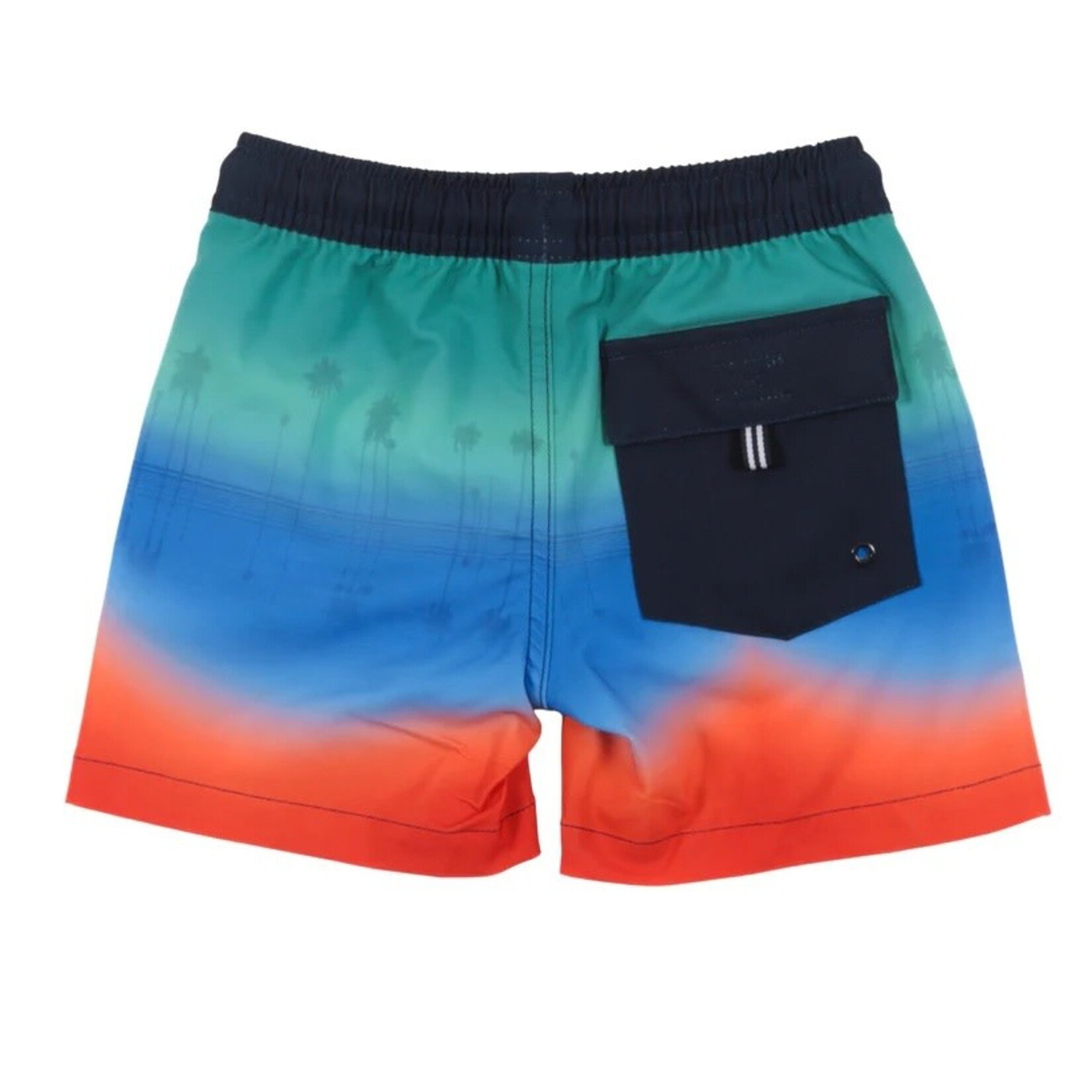 Nanö NANÖ - Gradient UV Swim Shorts with Palm Tree Print and Back Pocket