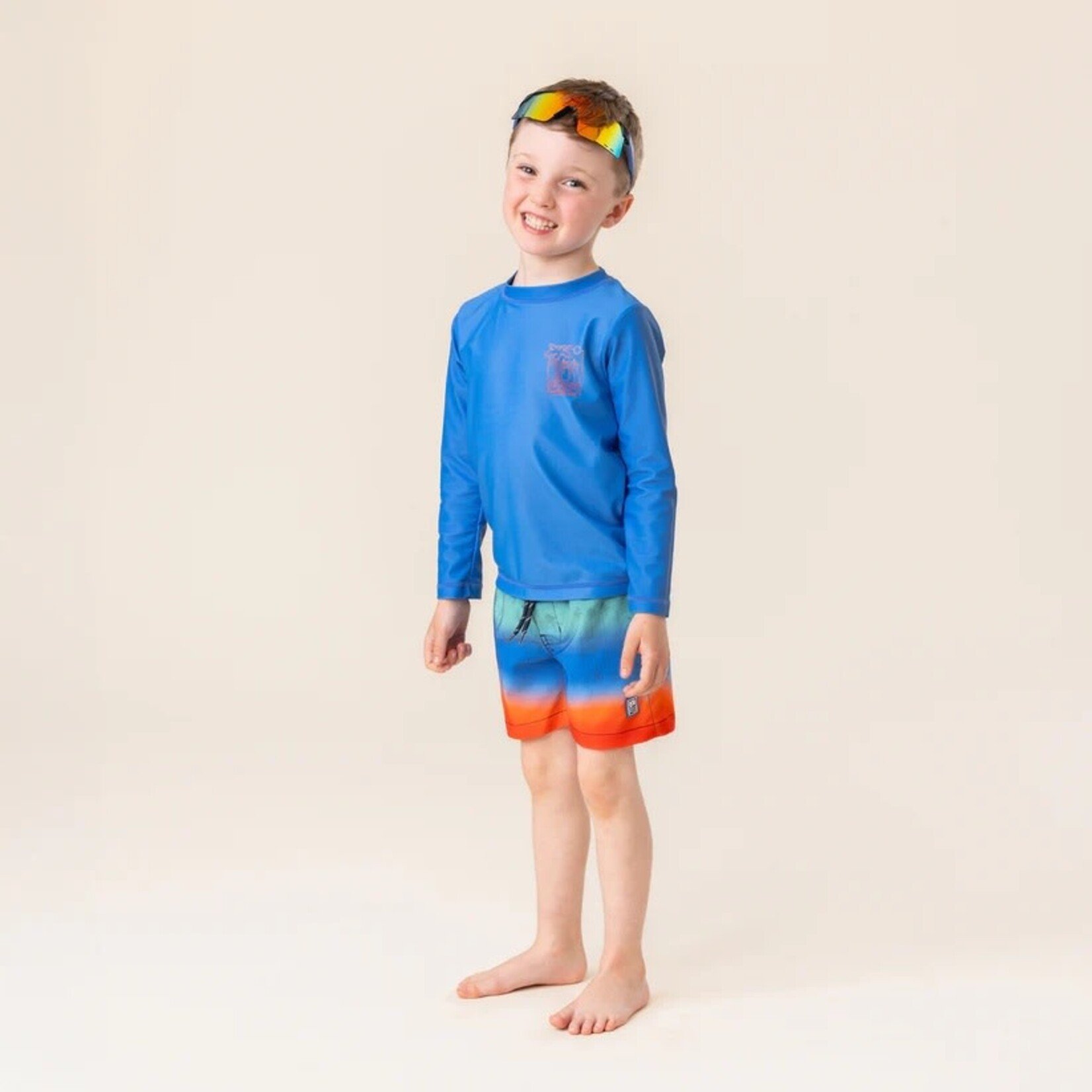Nanö NANÖ - Short de maillot UV avec dégradé de couleurs, imprimé de palmiers et poche arrière
