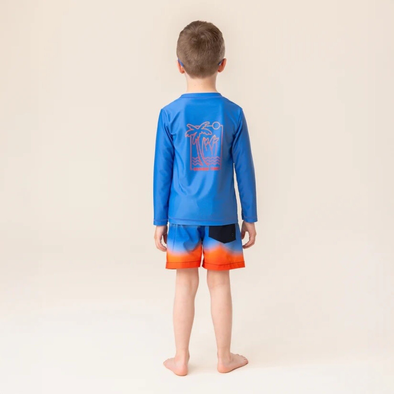 Nanö NANÖ - Gradient UV Swim Shorts with Palm Tree Print and Back Pocket