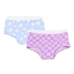 Nanö NANÖ - Pack of 2  briefs 'Blue with flowers - Mauve checkers'