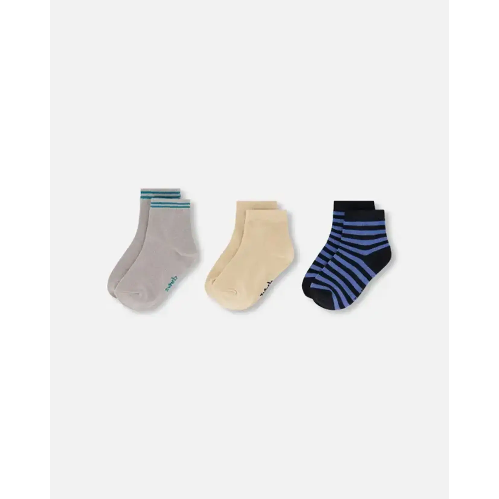 Deux par Deux DEUX PAR DEUX - Socks (3 Pairs) Set Striped Blue And Black